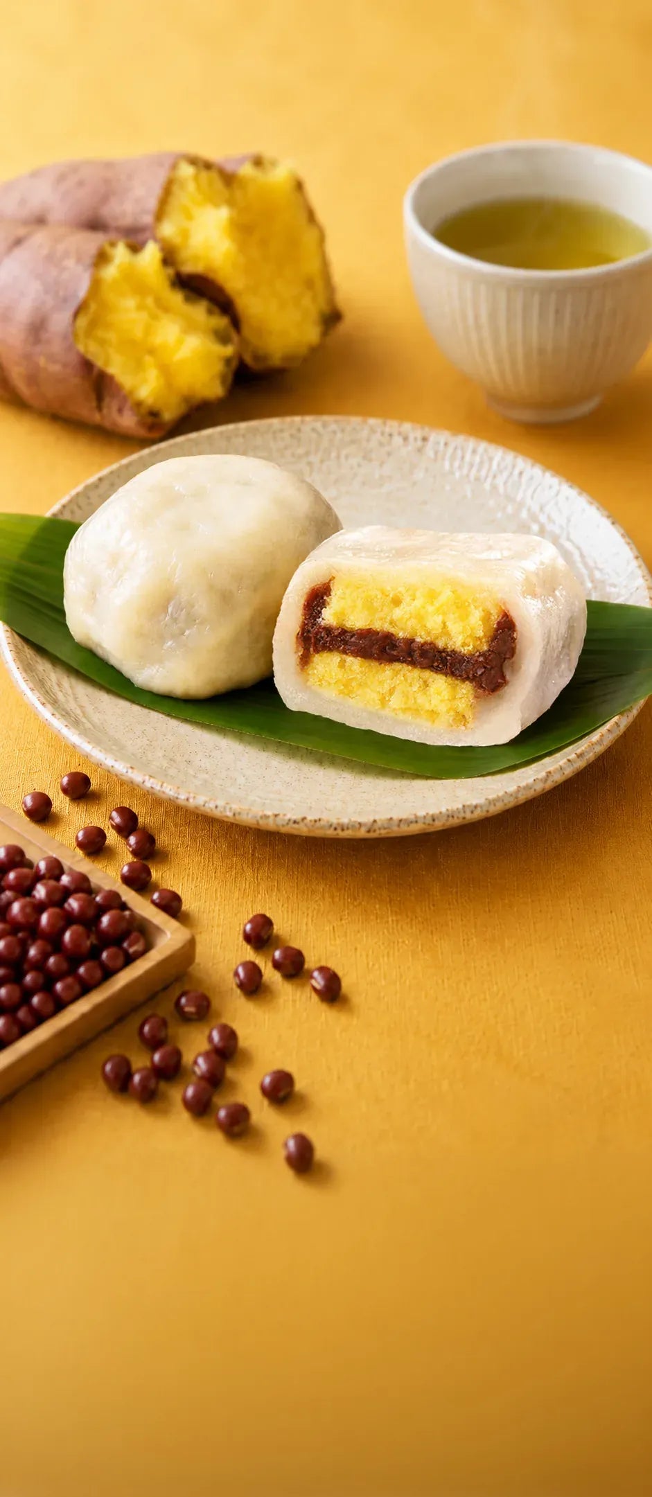 いきなり団子 小豆あんの断面と焼き芋